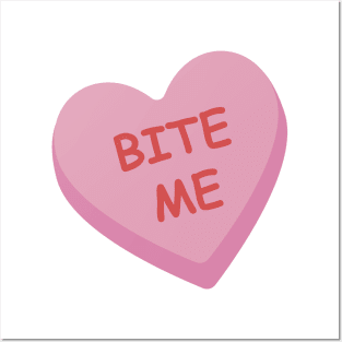 "Bite Me" Candy Heart Posters and Art